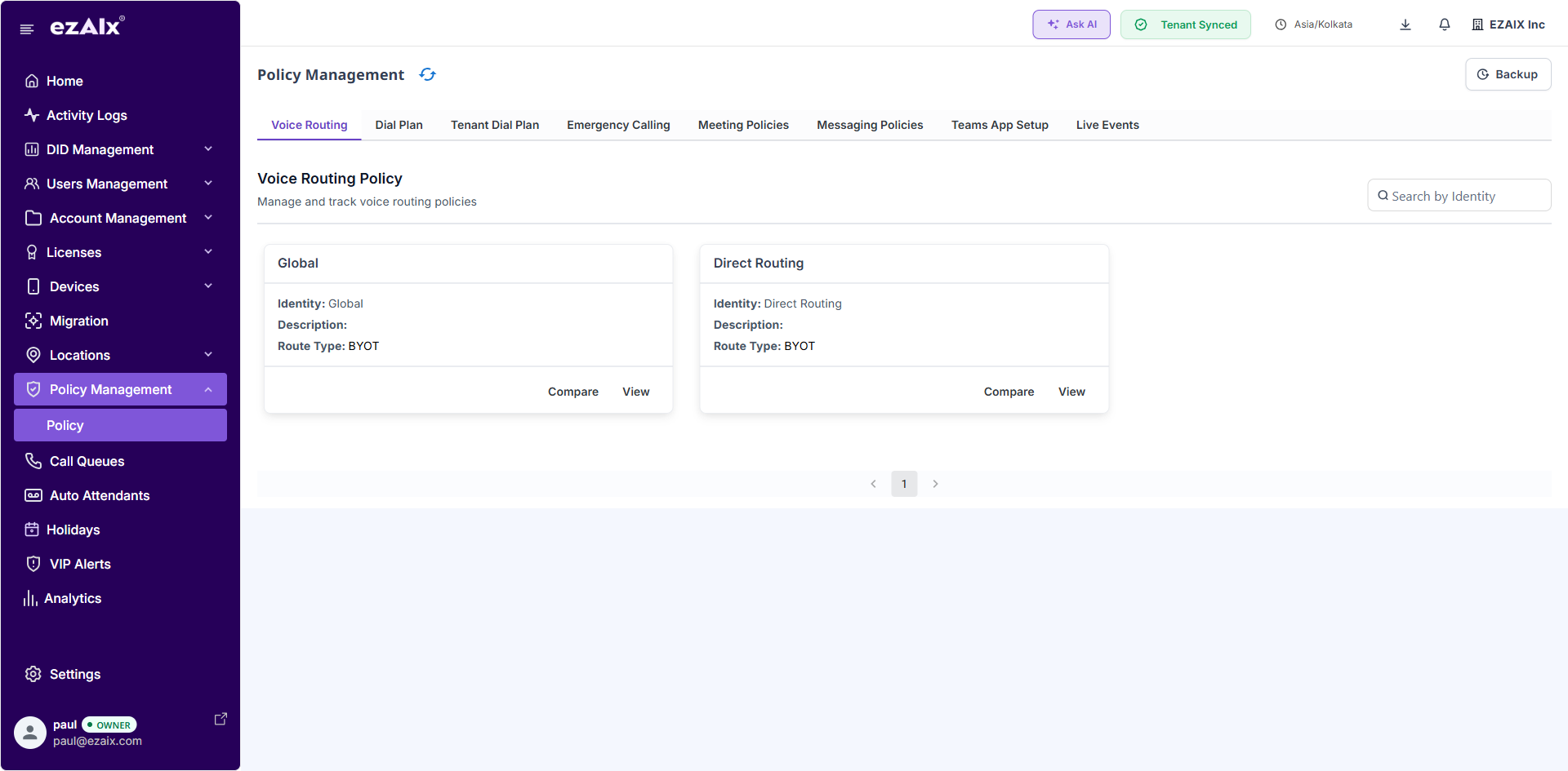 TeamsCoreIQ Policy Management — voice routing, dial plans, and governance controls
